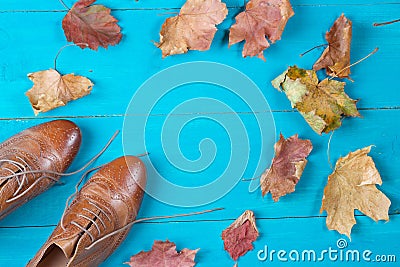 Womens shoes on a painted surface Stock Photo