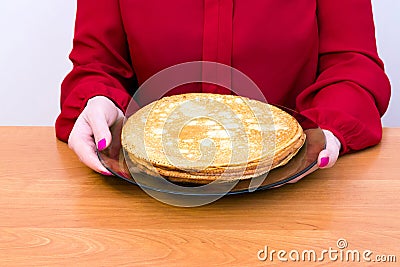 Russian pancakes blini Stock Photo