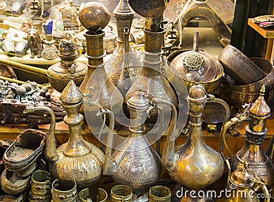 Wonder golden lamp in the grand bazaar Stock Photo