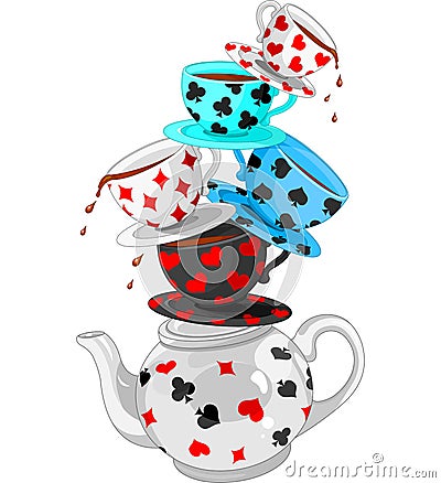 Wonder Tea Party pyramid Vector Illustration