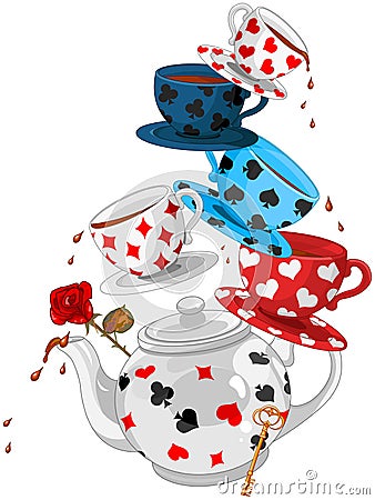 Wonder Tea Party Pyramid Vector Illustration