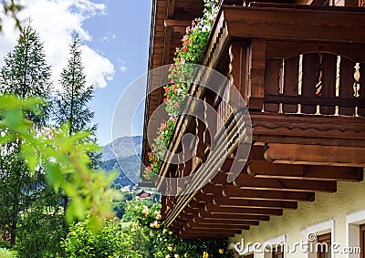 Wonderful alpine classic house Stock Photo