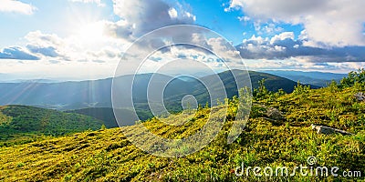 wonderful alpine landscape on summer evening Stock Photo