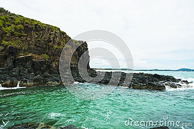 wonderful beach with mountain around, fresh air, nice view for Asian travel, ecology environment at sea area. Stock Photo