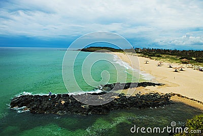 wonderful beach with mountain around, fresh air, nice view for Asian travel, ecology environment at sea area Stock Photo