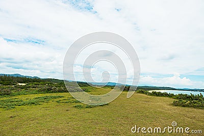 wonderful beach with mountain around, fresh air, nice view for Asian travel, ecology environment at sea area. Stock Photo