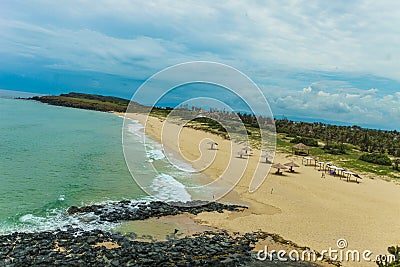 Wonderful beach with mountain around, fresh air, nice view for Asian travel, ecology environment at sea area. Stock Photo