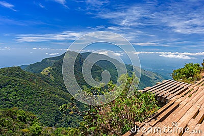 Wonderful and Beautiful landscape of World`s End within the Horton Plains National Park Stock Photo