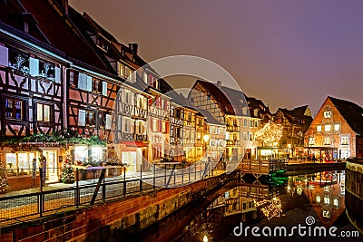 Wonderful Christmas highlighting in Colmar, Alsace, France Editorial Stock Photo