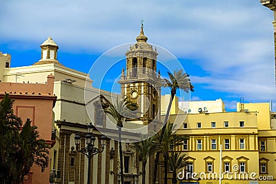 Wonderful Church of Cadiz, Andalusia in Spain Campo del Sur with holiday feeling Stock Photo