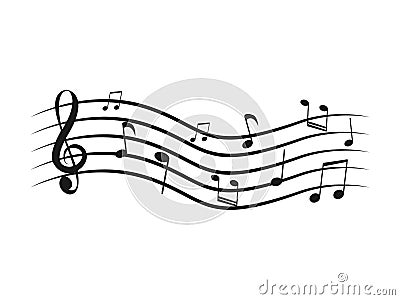 A wonderful concept of music notes with different elements Vector Illustration