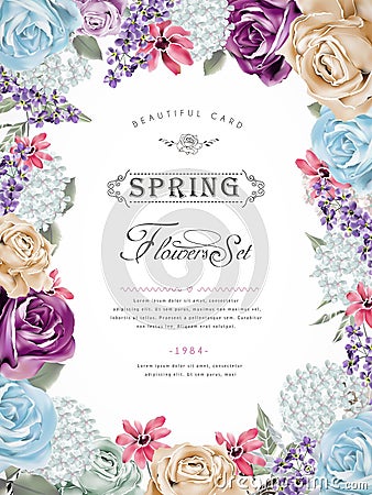 Wonderful floral poster design Stock Photo