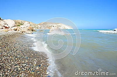 Wonderful landscape of Aphrodite bay in Cyprus Stock Photo
