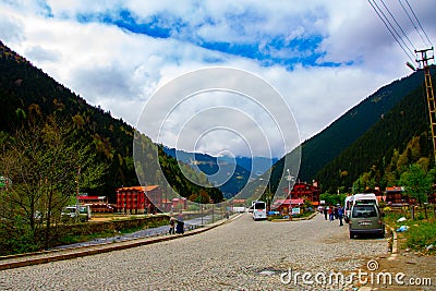 Wonderful landscape of the Uzungol in the city of Trabzon, 22 april 2018 Stock Photo