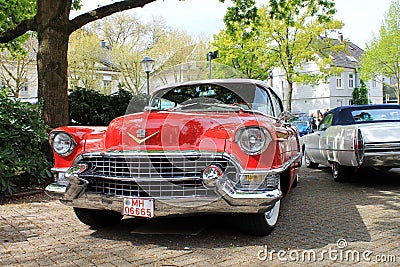 Cadillac vintage car in Kettwig, district of Essen. Editorial Stock Photo