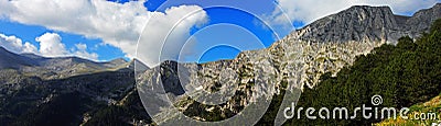 Wonderful panoramic view of the Olympus mountain crests Stock Photo