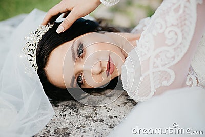 Wonderful portrait of a beautiful bride Stock Photo