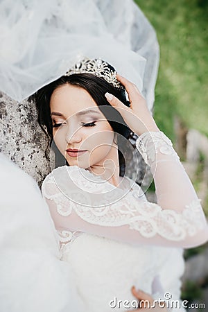 Wonderful portrait of a beautiful bride Stock Photo