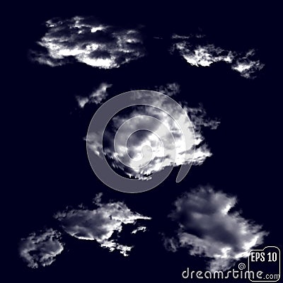 Wonderful realistic thunderclouds on the background Vector Illustration