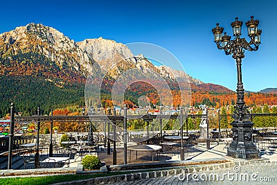 Wonderful restaurant with terrace, Busteni, Transylvania, Romania, Europe Stock Photo