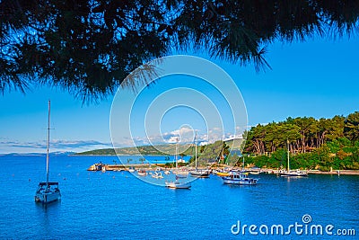 Wonderful romantic summer landscape panorama coastline sea. Boat Stock Photo