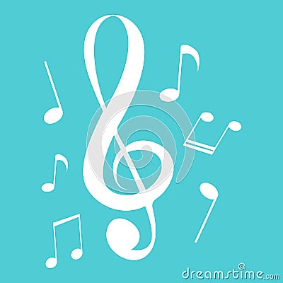 A wonderful simple design with a variety of musical notes Vector Illustration