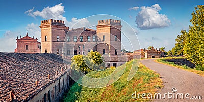 Wonderful summer view of Castle of Mesola. Bright morning cityscape of Mesola town, Italy, Europe Stock Photo