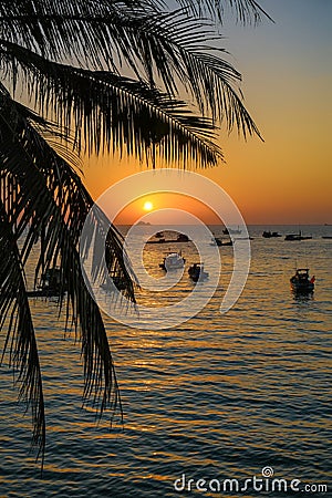 The wonderful sunset on phu quoc island Stock Photo