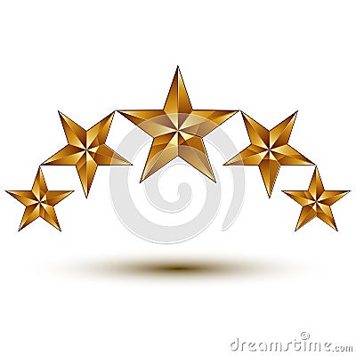 Wonderful vector graphic element with golden stars, symbol, Vector Illustration