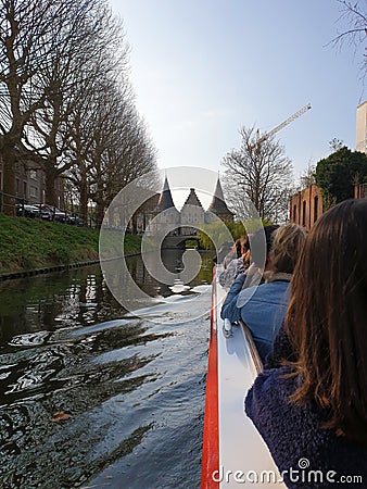 A wonderful view on a morning Gent, Belgium from a canal Editorial Stock Photo