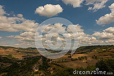 Wonderful views of Abruzzo. View from the medieval castle of Roccascalegna, in the province of Chieti, Italy. Stock Photo