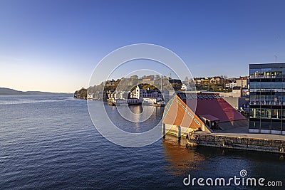 Wonderful harbor in Bergen in Norway Stock Photo
