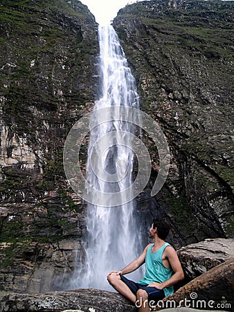 Wonderful waterfall in Serra da Canastra, Brazil Editorial Stock Photo