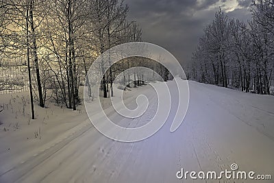 Wonderful winter landscape in Yukon Stock Photo