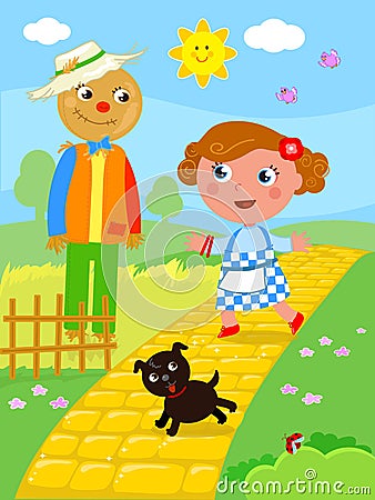 The wonderful wizard of Oz 02 the Scarecrow Vector Illustration