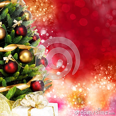 Wonderfully decorated Christmas Tree Stock Photo