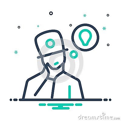 Mix icon for Wondering, ponder and surprise Stock Photo