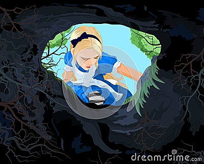 Wonderland Alice Vector Illustration