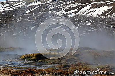 The spectacular hot springs in Iceland. Stock Photo