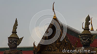 Details of architeture at Wat Phra Kaew in Stock Photo