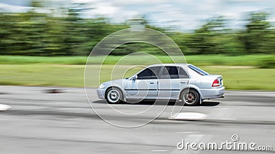 Honda city Type Z sedan driving fast on local drag race championship Stock Photo