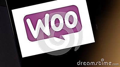 WooCommerce editorial. Illustrative photo for news about WooCommerce - an open-source e-commerce plugin for WordPress Editorial Stock Photo