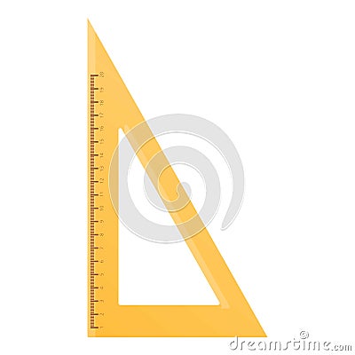 Wood angle ruler icon, cartoon style Vector Illustration