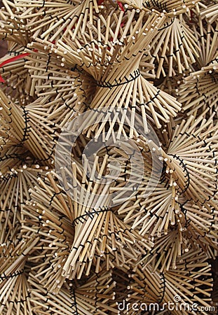 Wood and bamboo art Stock Photo