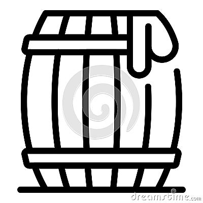 Wood barrel icon outline vector. Wooden whiskey Vector Illustration