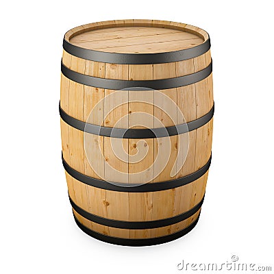 Wood barrel isolated Stock Photo