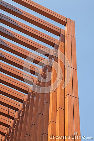 Wood battens slat of the building Stock Photo