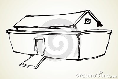 Biblical Noah`s Ark. Vector drawing Vector Illustration