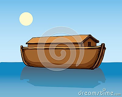 Biblical Noah`s Ark. Vector drawing Vector Illustration