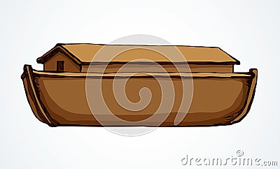 Biblical Noah`s Ark. Vector drawing Vector Illustration